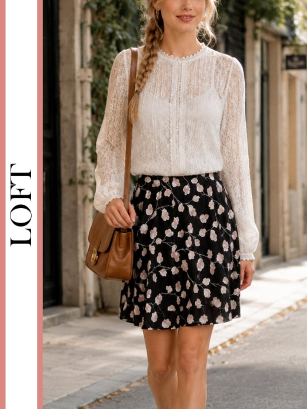LOFT | Leaf Petal Printed Mini Skirt